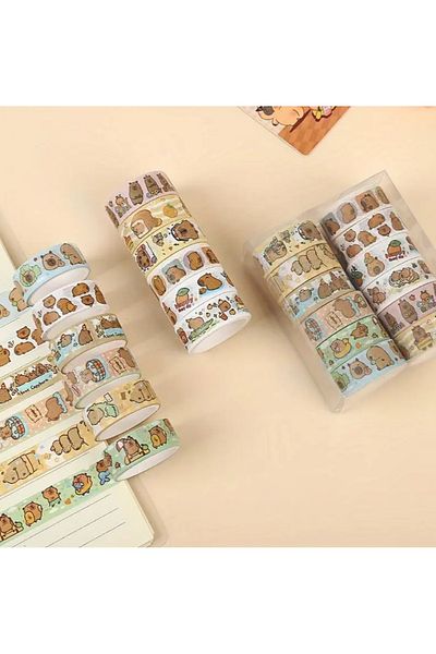 Kawai Capybara Capybara 4 Pieces Washi Tape Sticker Tape