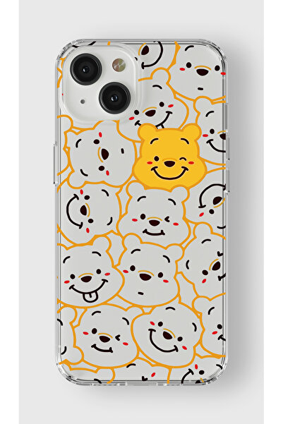moonset Iphone 13 Uyumlu Winnie Tasarımlı Baskılı Şeffaf Telefon Kılıfı