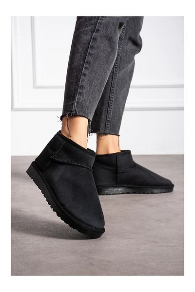 w white stars sports & wear Mini Size Suede Ankle Boots with Fur Inside Flat Sole Women's Shoes with Novelty Style