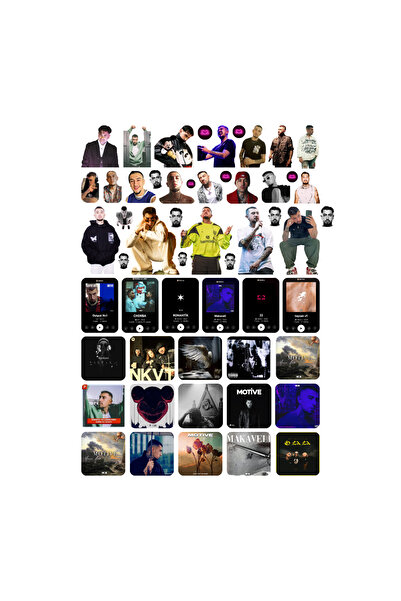 Ororabutik 54 Adet Motive Rap Sticker Seti - Etiket Seti Scrapbook Bullet Jou...