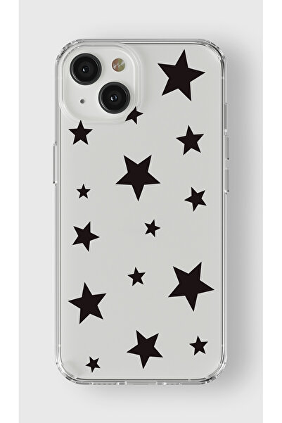moonset Iphone 13 Uyumlu Yıldızlar Tasarımlı Baskılı Şeffaf Telefon Kılıfı