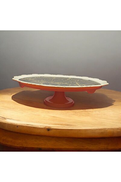 YANPA TİCARET FREYA GOLD - DAMARLI MELAMIN Cake Jar with Foot