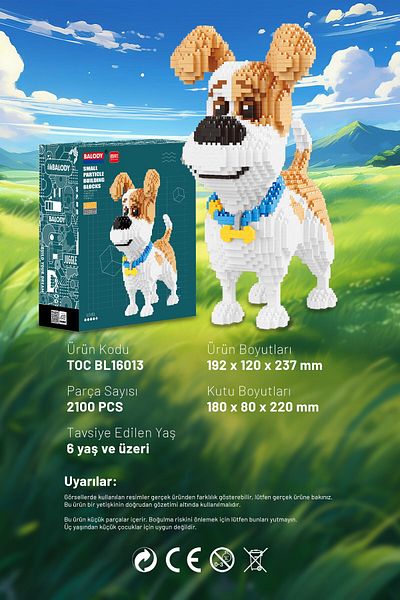balody Jack Russel Terrier Pet Series - Micro Block Building Toy Set (Bl16013)
