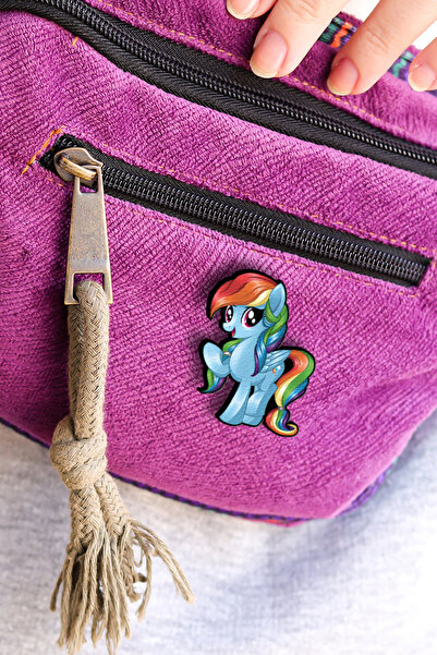 Rozzy Lab Pony Rainbow Dash Gökkuşaklı Poni - Rozet - Broş - Yaka Çanta Aksesuar
