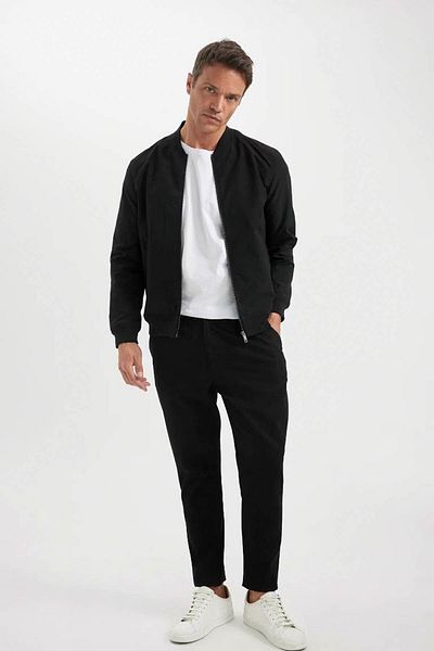 DeFacto Slim Fit Bomber Μαύρο Ανδρικό Παλτό A3865ax/bk27