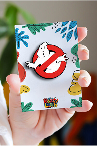 Rozzy Lab Ghostbusters logo Pin - Rozet - Ahşap - Broş - Yaka Çanta Aksesuar