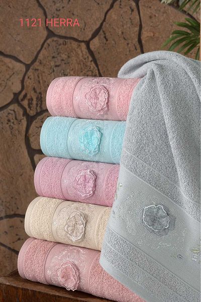 Fiesta 30X50 cm 3D Embroidered 100% Curl 6 Pieces Kitchen Towels