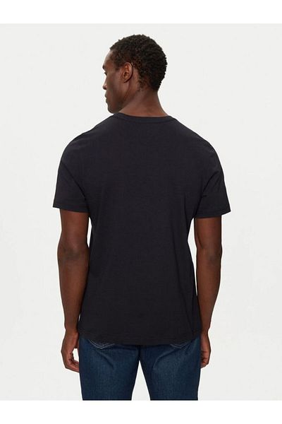 Tommy Hilfiger Men's Navy Blue T-Shirt - 100% Cotton, Crew Neck, Logo Detail, Short Sleeve Mw0Mw36455-Dw5