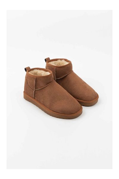 w white stars sports & wear Mini Size Suede Ankle Boots with Fur Inside Flat Sole Women's Shoes with Novelty Style
