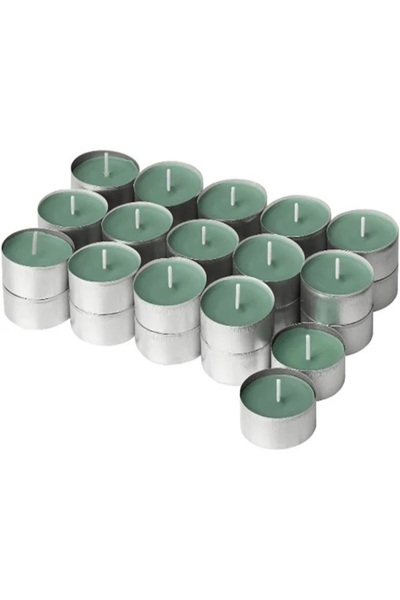 30 Adet Nane Aromalı Tealight Mum-Yeşil