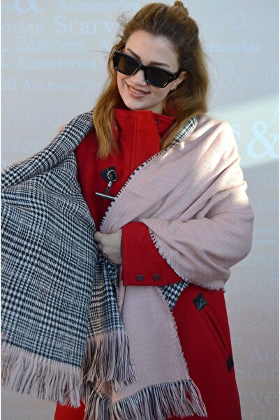 Sacce Scarves&Accessories Powder Pink Color Winter Shoulder Shawl