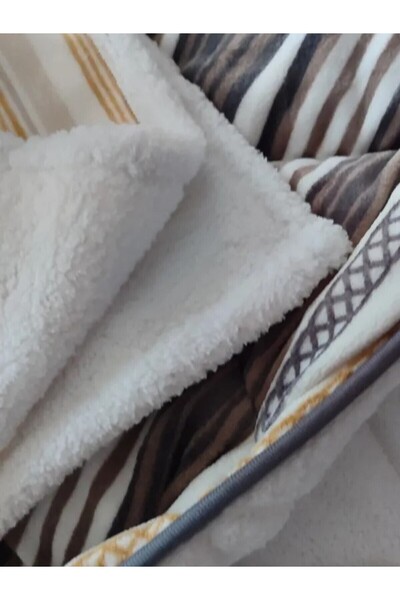 Merinos Comforter Yorgan Set Tek Kişilik Luca Sarı (İÇ ELYAFI KREM)