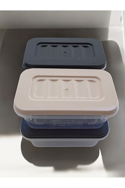 PONÇİK STORE Set of 4 240 ml Refrigerator Organizer, Freezer and Microwave Storage Container