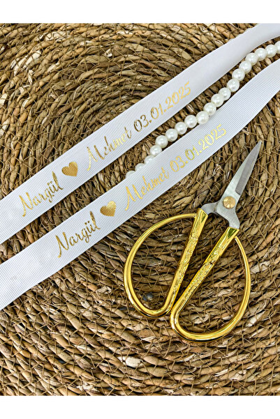 imzatasarım Dökülen İncili Beyaz Renk Söz & nişan Kişiye Özel Yüzük Kurdelesi...