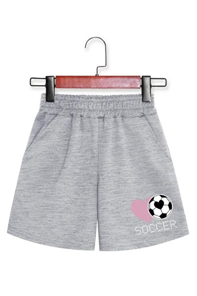 caddekombin Γυναικείο σορτς με στάμπα καρδιάς ποδοσφαίρου με τσέπες βερμούδας...