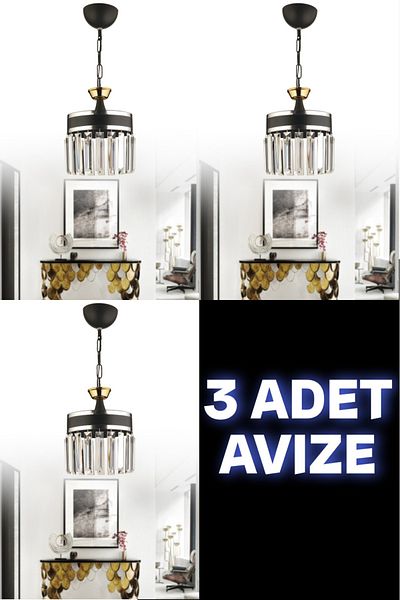 KUZEY AYDINLATMA ERVA - 3 ثريا مفردة بحجر كريستال