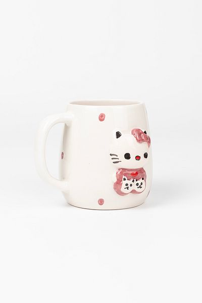 Loomart Hello Kitty 3D Embossing - Ceramic Mug and Cup Set 400ml