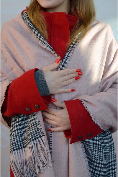 Sacce Scarves&Accessories Powder Pink Color Winter Shoulder Shawl
