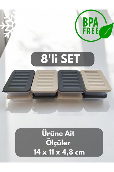 PONÇİK STORE 8Pcs 600ml Refrigerator Organizer Storage Container