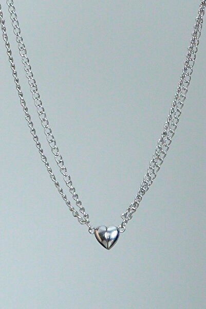 Bontexs Ünisex Kalpli Mıknatıslı Çiftlere Özel Sevgili Aşk Kolyesi Hediye Kutusu Ile Gönderilir