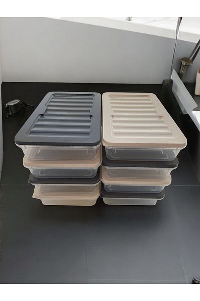PONÇİK STORE Set of 8 1200 ml Refrigerator Organizer, Freezer and Microwave Storage Container
