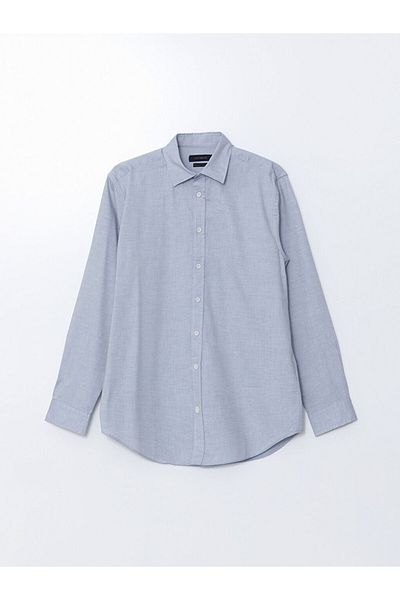 LC Waikiki Ανδρικό πουκάμισο SOUTHBLUE Regular Fit μακρυμάνικο Poplin