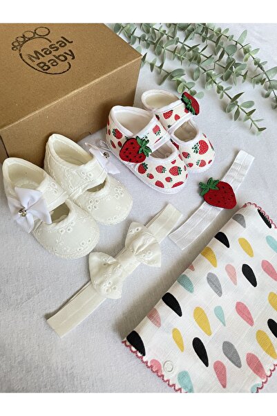 MASALBABY أحذية استحمام للأطفال مع رباط شعر (مريلة طعام مزودة بسحاب / هدية مع...
