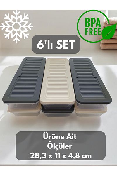 PONÇİK STORE Set of 6 1170 ml Refrigerator Organizer, Freezer and Microwave Storage Container