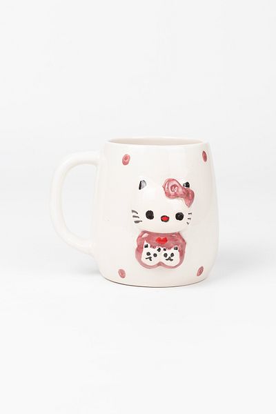 Loomart Hello Kitty 3D Embossing - Ceramic Mug and Cup Set 400ml