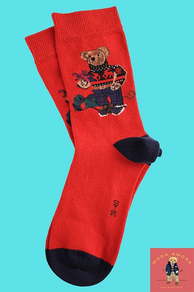 Moda Amore Cotton Trend Teddy Bear Patterned Socks - 444