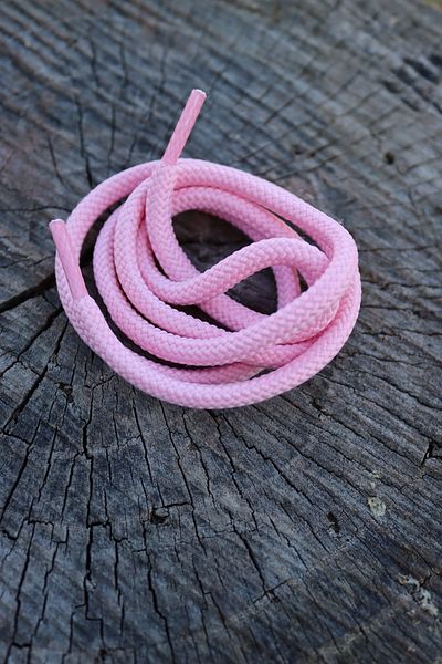 Assa Wood 70 cm Round Laces, Pink Corded Shoelaces, 1 Pair