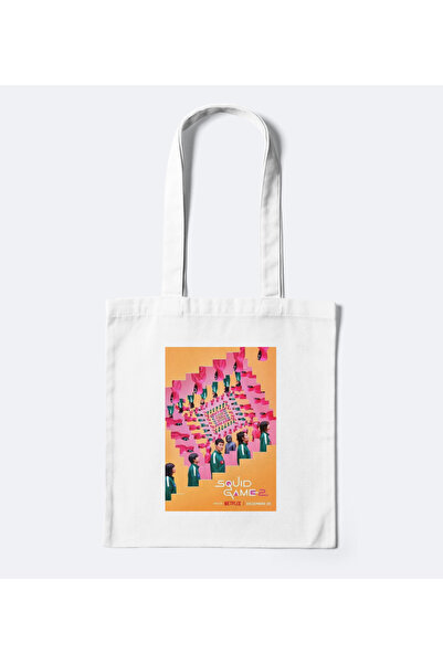 redame حقيبة يد كلاسيكية من Squid Game Y2K - مع تفاصيل من القماش