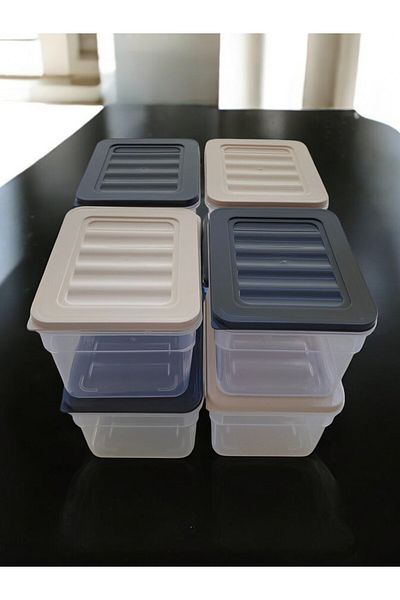 PONÇİK STORE 8-Piece Colorful 1100 ml Refrigerator - Organizer Freezer and Microwave Storage Set