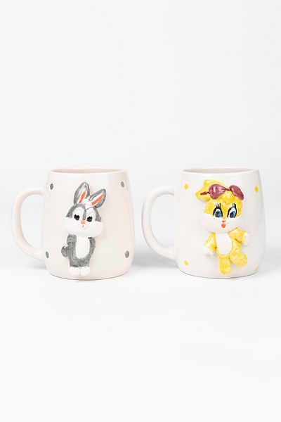 Loomart Handmade Ceramic Mug Cup with 3D Mr. Bunny Figure 400 ml Dear Cup