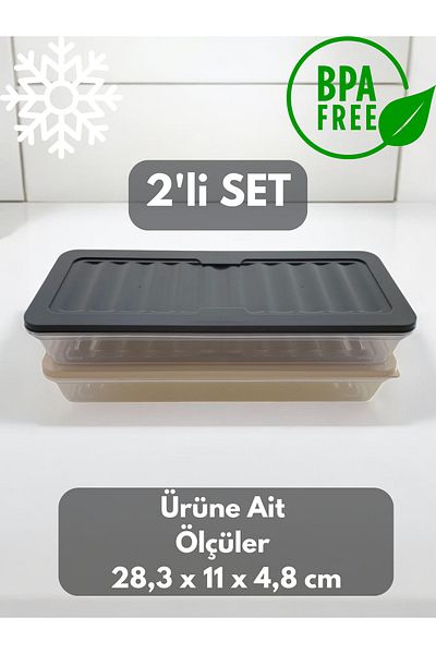 PONÇİK STORE Set of 2 1170 ml Refrigerator Organizer, Freezer and Microwave Storage Container