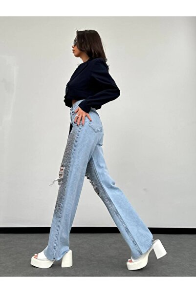 DENİKK TREND SPECIAL DESIGN ΥΨΗΛΟ ΛΕΠΤΟΜΕΡΕΙΑ ΦΑΡΜΑ ΠΟΔΙ ΤΖΙΝ ΠΑΝΤΕΛΟΝΙ PALAZZO