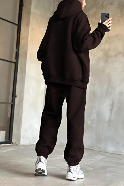 ruNadeS Γυναικείο Σετ Φούτερ με κουκούλα με κουκούλα Fleece Relaxed Cut - Casual