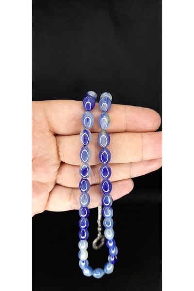 Anemore Collection Cadou special pentru iubit - Mărgele de rugăciune din pulbere, culoare albastră, tăiat Beyzi H-1369