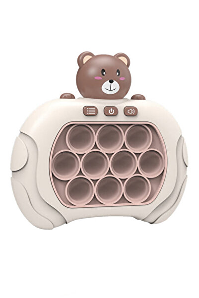 POPKONSOL Sesli Işıklı Pop It Oyuncak Elektronik Popit Sevimli Ayıcık Oyun Ko...