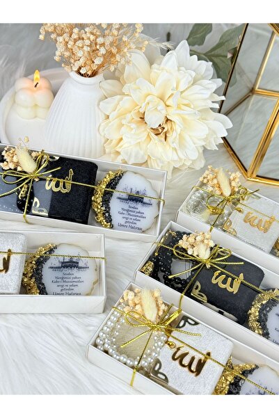 Armoni 20 Adet Kutulu Siyah Kur'an Magnet Tesbih Seti Hac Umre Kuran Gelin Sünnet Mevlit Hediye Set