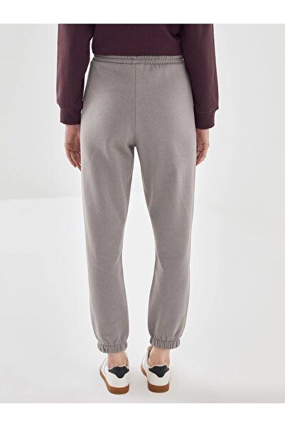 LC Waikiki LCW Vision Gri Beli Lastikli Kadın Kalın Jogger Eşofman Altı
