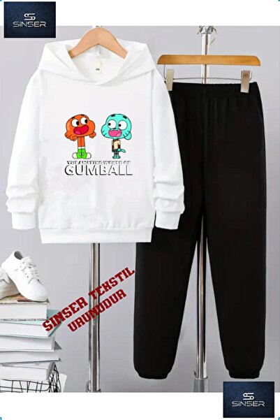 SS SİNSER طقم بدلة رياضية للأطفال بطبعة "GUMBALL SYH-BYZ WRITTEN"