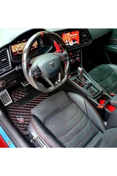 Seat Leon Fr Mk-3 Uyumlu (2013-2020)baklava Desen Deri Kapitone 5 Li Oto Paspas Takımı
