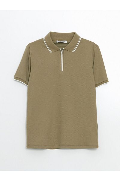 LC Waikiki Polo Neck Textured Boy's T-Shirt