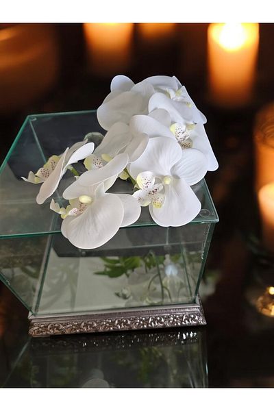 AYZ HOME 25*25*20 cm Bridal Groom Bundle - Glass Promise Engagement Dowry, Wooden Mirrored Base