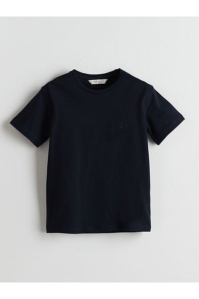 LC Waikiki Navy Blue Crew Neck Boy's T-Shirt