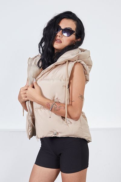 moda armanc Short Sports Hooded Inflatable Vest