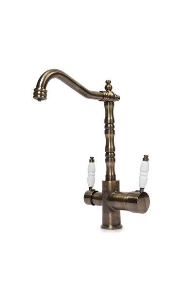 FAUMIX Antique Rustic Purified Sink Faucet Antique 3 Way Kitchen Faucet (PURIFYING-HOT-COLD WATER INLET)