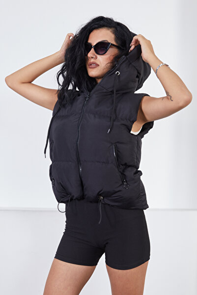 moda armanc Короткий спортивний надувний жилет з капюшоном