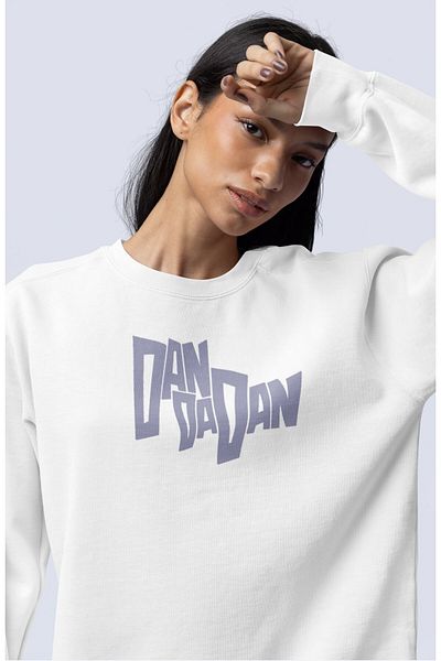 Fuddy Moda Φούτερ με θέμα Anime Unisex Oversize Dandadan Characters με στάμπα με λαιμόκοψη χωρίς κουκούλα